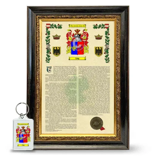 Ling Framed Armorial History and Keychain - Heirloom