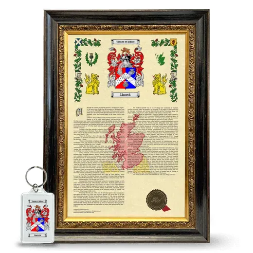 Linteck Framed Armorial History and Keychain - Heirloom