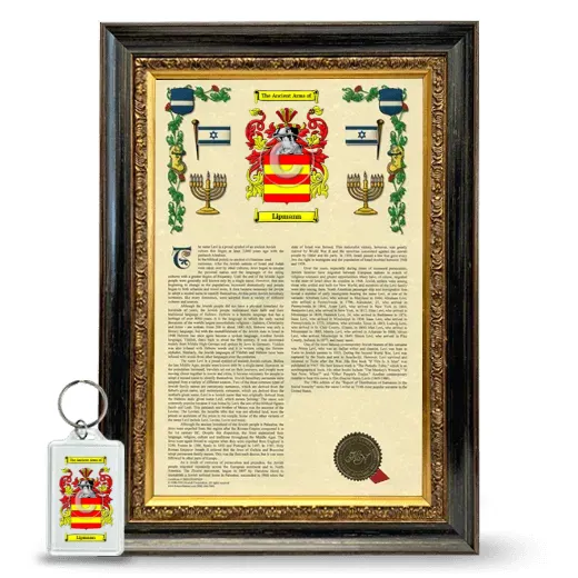 Lipmann Framed Armorial History and Keychain - Heirloom