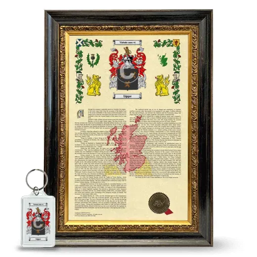 Lippe Framed Armorial History and Keychain - Heirloom
