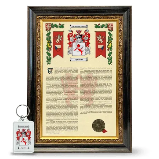 Lipschitz Framed Armorial History and Keychain - Heirloom