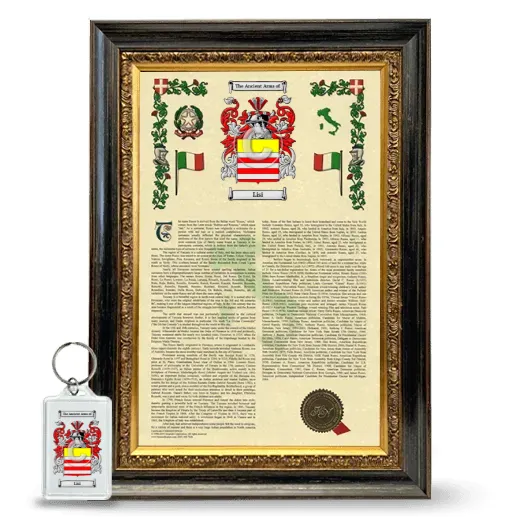 Lisi Framed Armorial History and Keychain - Heirloom