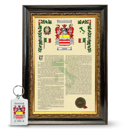 Lisiado Framed Armorial History and Keychain - Heirloom