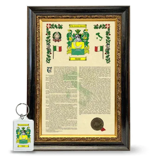 Lisone Framed Armorial History and Keychain - Heirloom