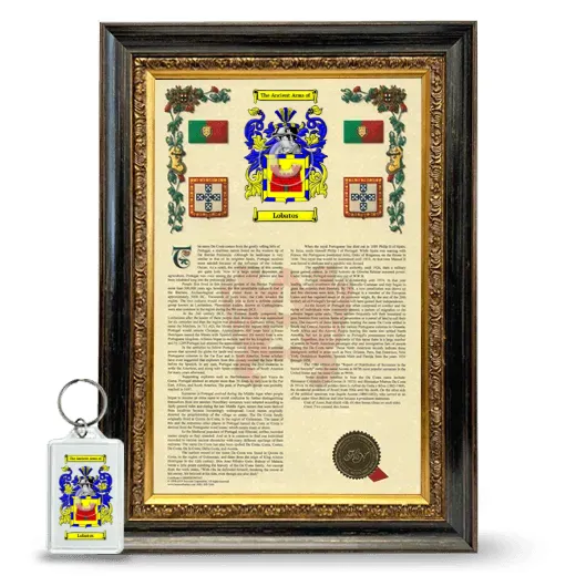 Lobatos Framed Armorial History and Keychain - Heirloom