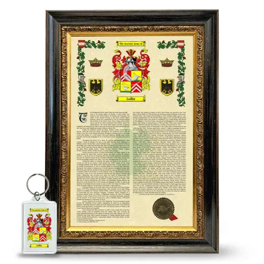 Loffer Framed Armorial History and Keychain - Heirloom