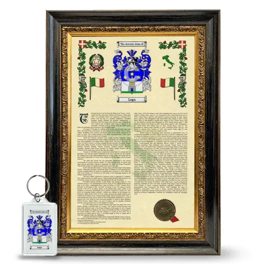 Logu Framed Armorial History and Keychain - Heirloom