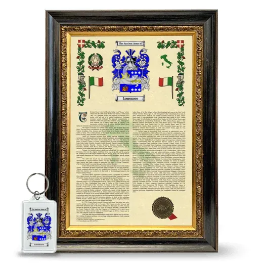 Lomonaco Framed Armorial History and Keychain - Heirloom