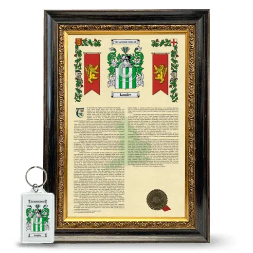 Longfey Framed Armorial History and Keychain - Heirloom