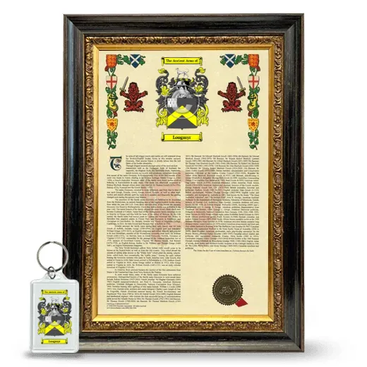 Longmyr Framed Armorial History and Keychain - Heirloom