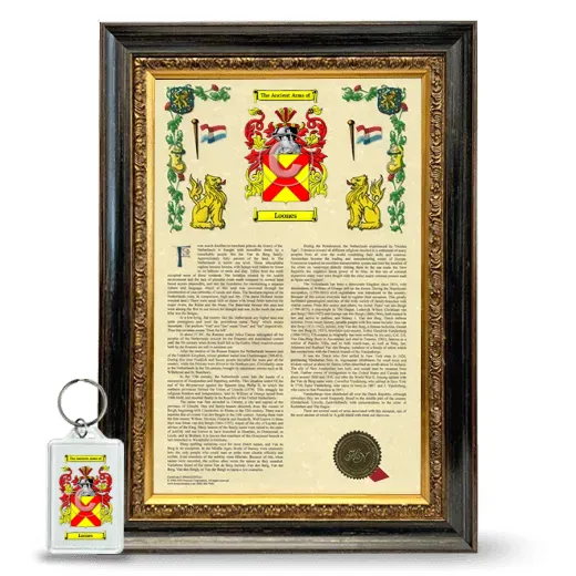 Loones Framed Armorial History and Keychain - Heirloom
