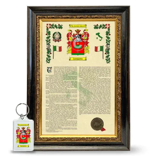 Lorenzetto Framed Armorial History and Keychain - Heirloom