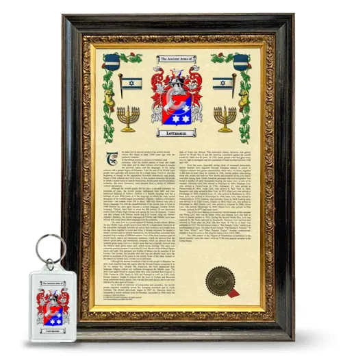 Lottmann Framed Armorial History and Keychain - Heirloom