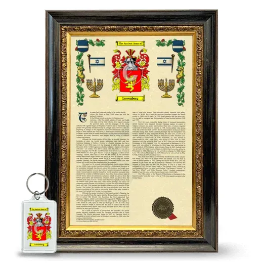 Lowenberg Framed Armorial History and Keychain - Heirloom