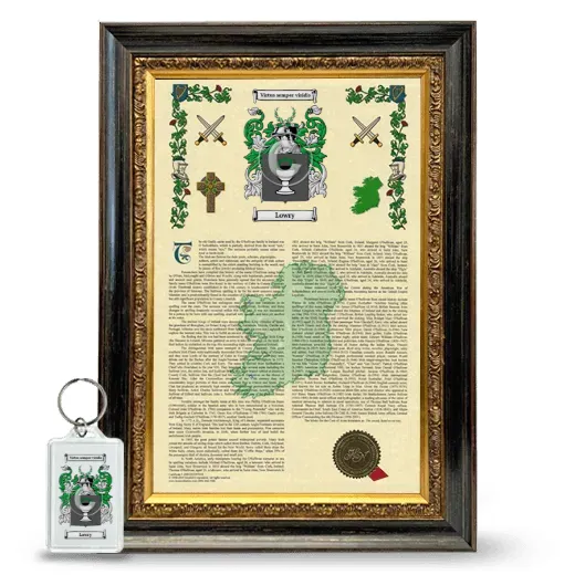 Lowry Framed Armorial History and Keychain - Heirloom