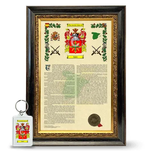 Luco Framed Armorial History and Keychain - Heirloom