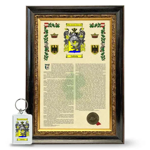 Ludewig Framed Armorial History and Keychain - Heirloom