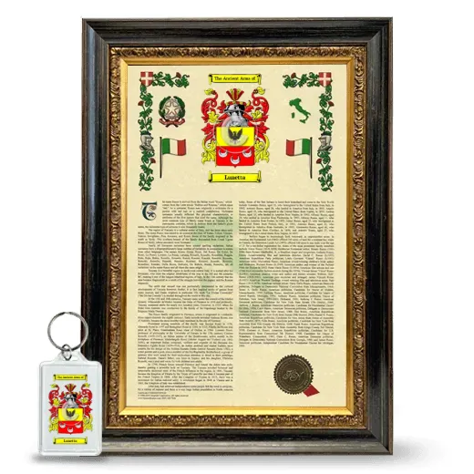 Lunetta Framed Armorial History and Keychain - Heirloom