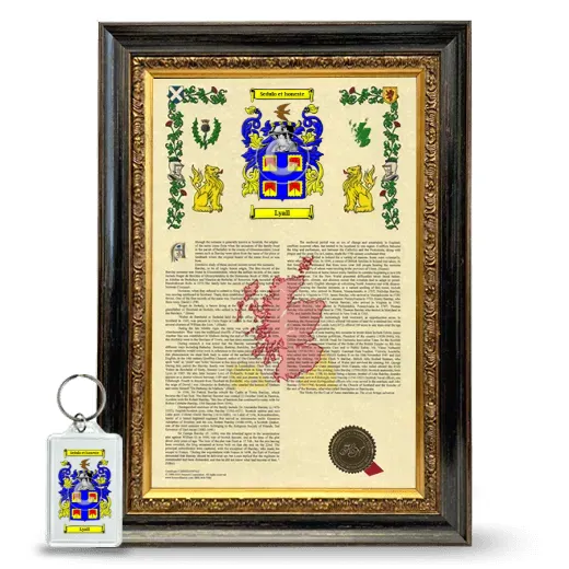 Lyall Framed Armorial History and Keychain - Heirloom