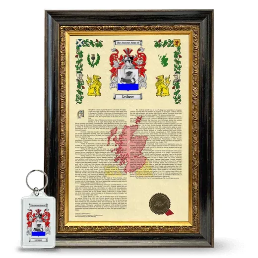 Lythgoe Framed Armorial History and Keychain - Heirloom