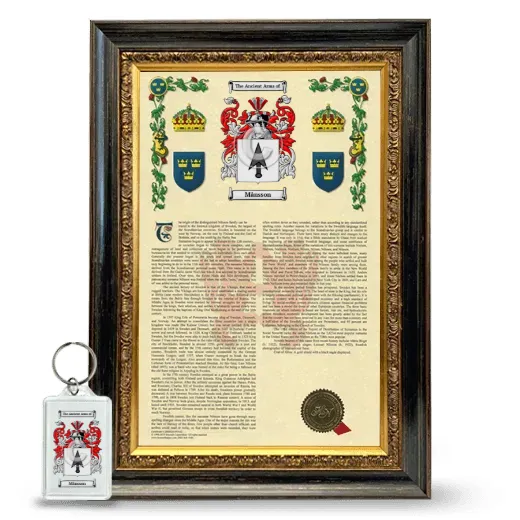 Månsson Framed Armorial History and Keychain - Heirloom