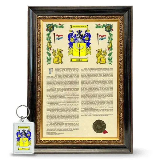 Möller Framed Armorial History and Keychain - Heirloom