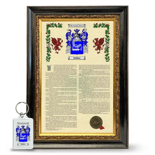 Mabbon Framed Armorial History and Keychain - Heirloom