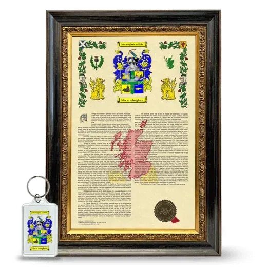 Mac a' mhaighstir Framed Armorial History and Keychain - Heirloom