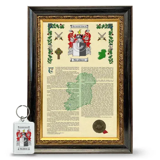 Mac phiaraic Framed Armorial History and Keychain - Heirloom
