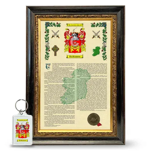 MacBrannent Framed Armorial History and Keychain - Heirloom