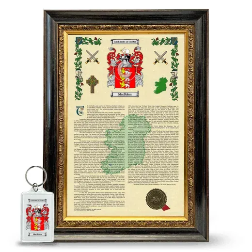 MacBrian Framed Armorial History and Keychain - Heirloom