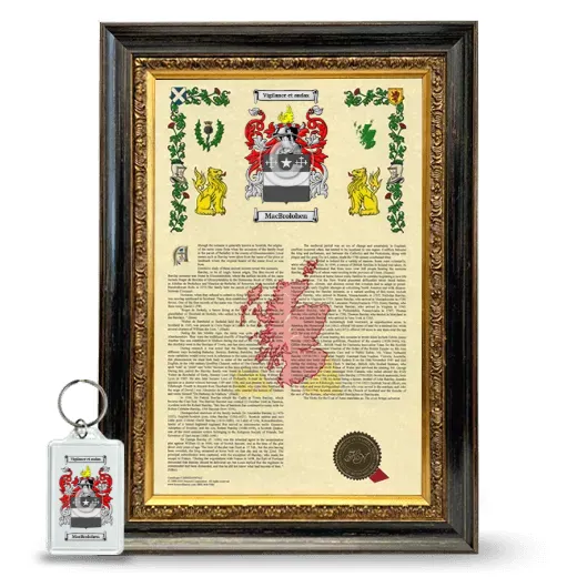 MacBrolohen Framed Armorial History and Keychain - Heirloom