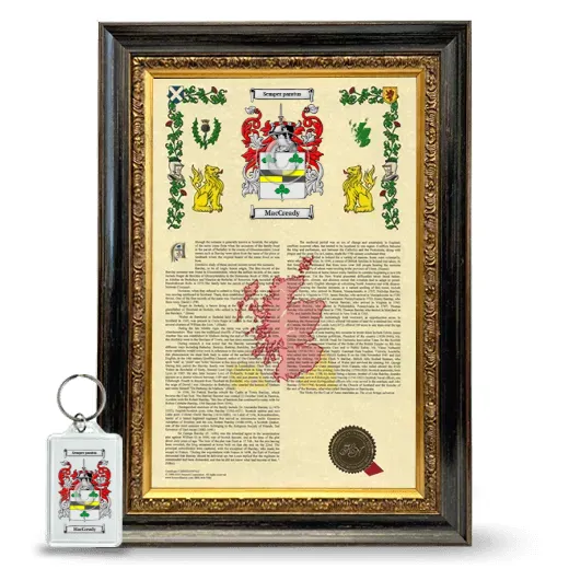 MacCready Framed Armorial History and Keychain - Heirloom