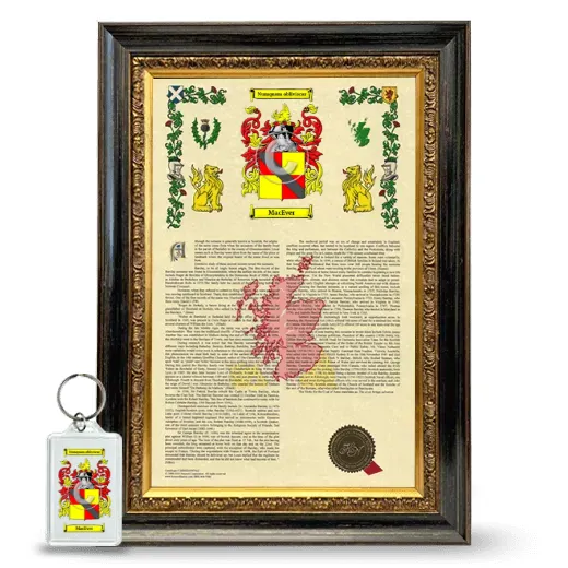 MacEver Framed Armorial History and Keychain - Heirloom