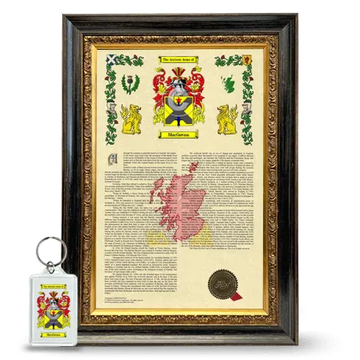 MacGovan Framed Armorial History and Keychain - Heirloom