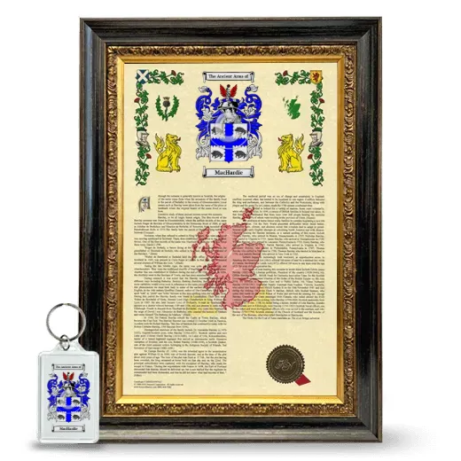 MacHardie Framed Armorial History and Keychain - Heirloom