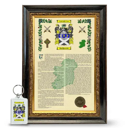 MacIlpatrick Framed Armorial History and Keychain - Heirloom