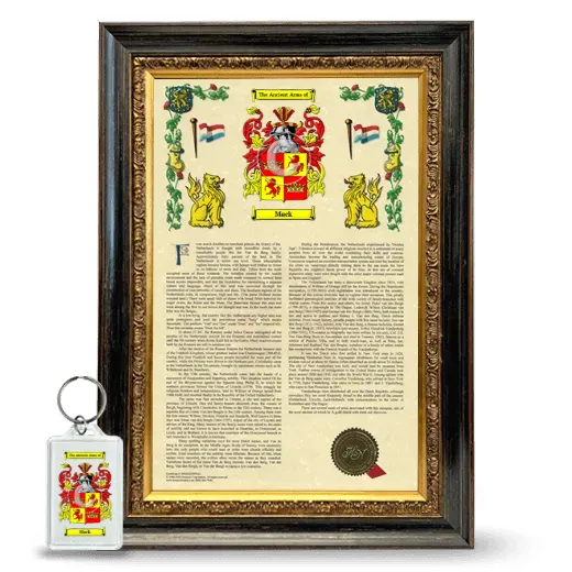 Mack Framed Armorial History and Keychain - Heirloom