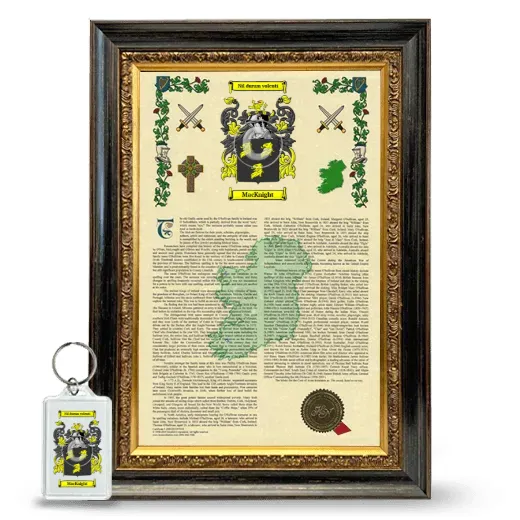 MacKnight Framed Armorial History and Keychain - Heirloom