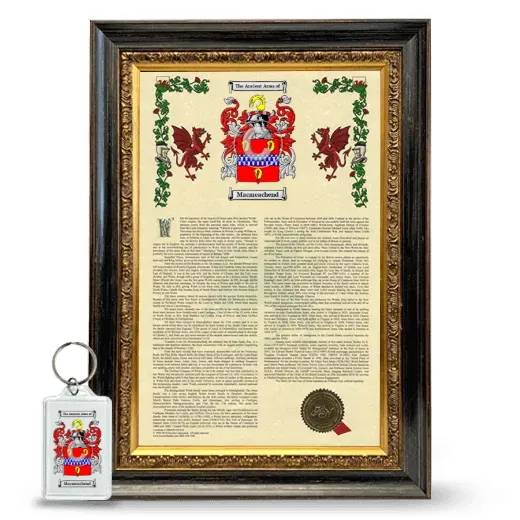 Macmeachend Framed Armorial History and Keychain - Heirloom