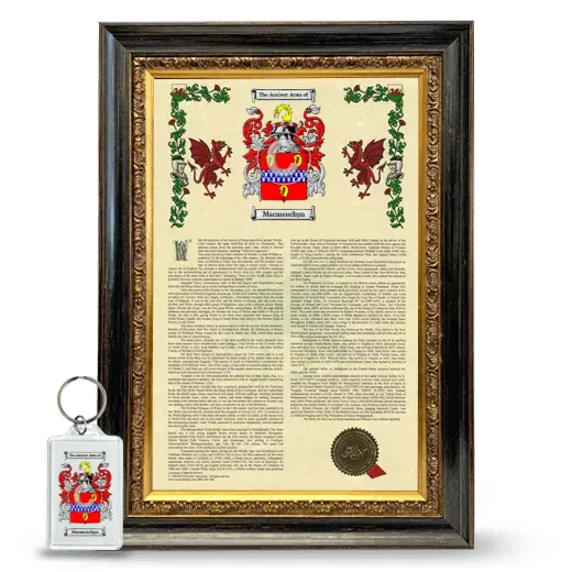 Macmeachyn Framed Armorial History and Keychain - Heirloom