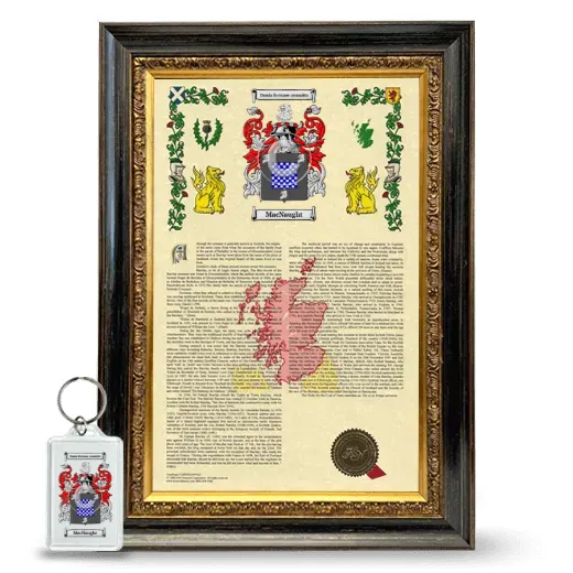MacNaught Framed Armorial History and Keychain - Heirloom
