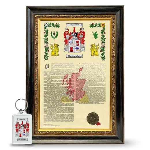 MacNeachdain Framed Armorial History and Keychain - Heirloom
