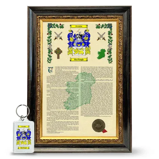 MacVaugh Framed Armorial History and Keychain - Heirloom