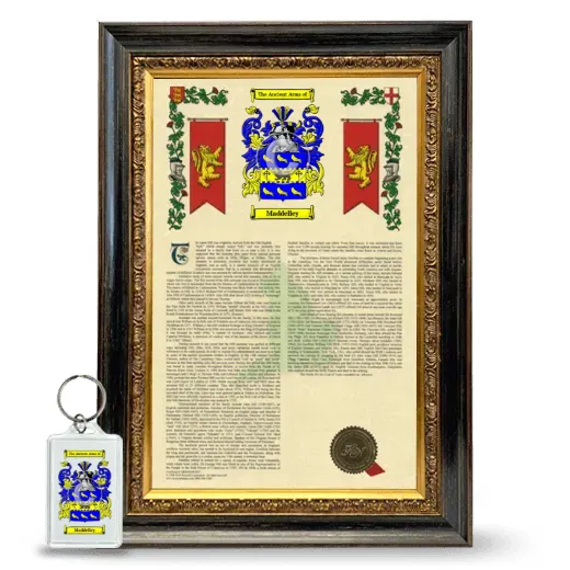 Maddelley Framed Armorial History and Keychain - Heirloom