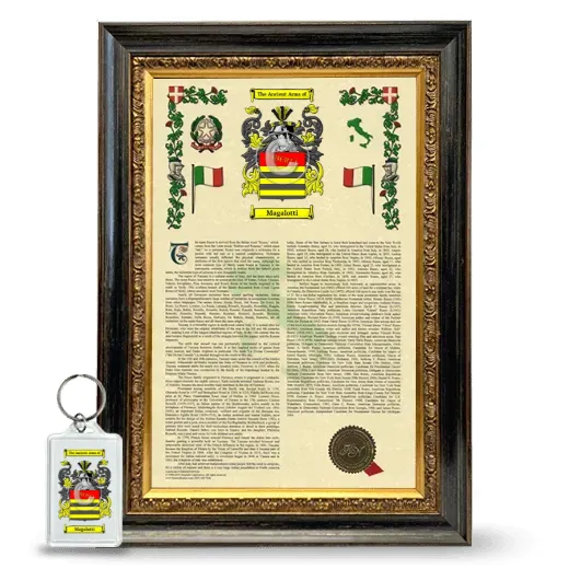 Magalotti Framed Armorial History and Keychain - Heirloom