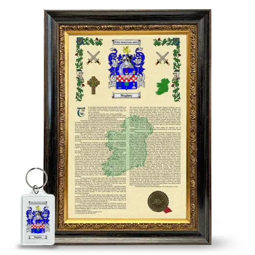 Maginty Framed Armorial History and Keychain - Heirloom