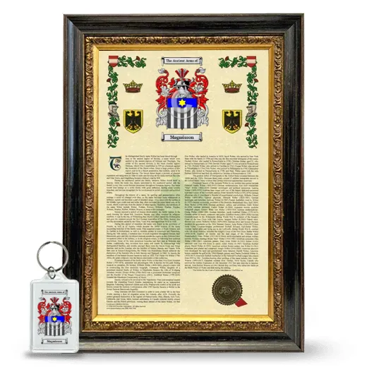 Magnússon Framed Armorial History and Keychain - Heirloom