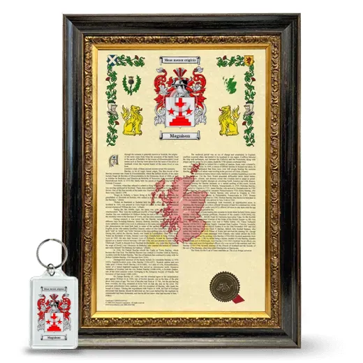 Magnison Framed Armorial History and Keychain - Heirloom