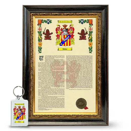 Makar Framed Armorial History and Keychain - Heirloom